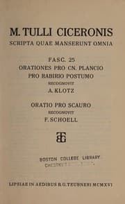 Tapa de Orationes pro Cn. Plancio, Pro C. Rabirio Postumo