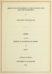 Tapa de Origin and development  of the concert piece for the pianoforte