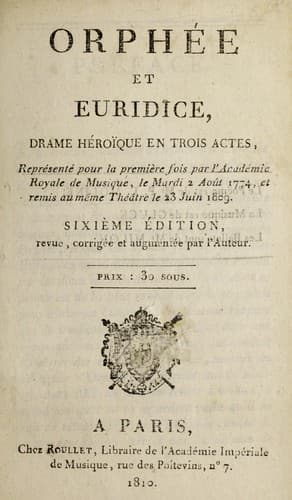Tapa de Orphée et Euridice