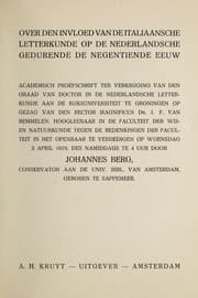 Tapa de Over invloed van de Italiaansche letterkunde op de Nederlandsche gedurende de negentiende eeuw
