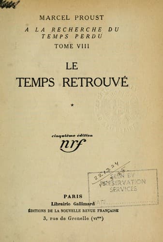 Tapa de A la recherche du temps perdu