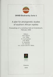 Tapa de A plan for phylogenetic studies of Southern African reptiles