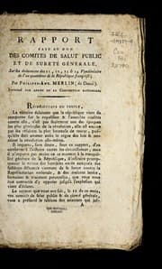 Tapa de Rapport fait au nom des Comite s de salut public et de surete  ge ne rale, sur les e ve nemens des 11, 12, 13 & 14 vende miaire de l'an quatrie  me de la Re publique franc ʹaise