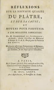 Tapa de Réflexions sur la mauvaise qualité du plâtre, et sur sa cause