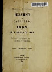 Tapa de Reglamento de catastro