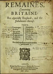 Tapa de Remaines, concerning Britaine: but especially England, and the inhabitants thereof