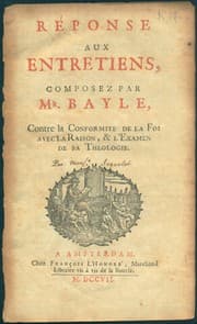 Tapa de Réponse aux entretiens composez par Mr. Bayle