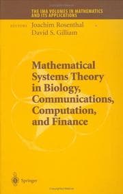 Tapa de Mathematical systems theory in biology, communications, computation, and finance