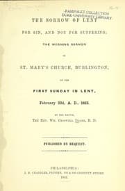 Tapa de The sorrow of Lent for sin, and not for suffering