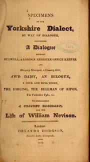 Tapa de Specimens of the Yorkshire dialect