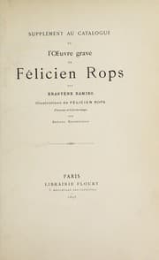 Tapa de Supplément au catalogue de l'œuvre gravé de Félicien Rops