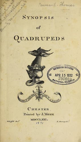 Tapa de Synopsis of quadrupeds