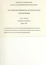 Tapa de The transition from brittle to ductile failure on polyethelene
