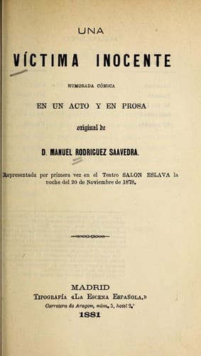 Tapa de Una víctima inocente