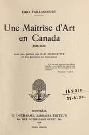 Tapa de Une maîtrise d'art en Canada (1800-1823)