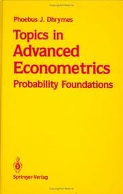 Tapa de Topics in advanced econometrics
