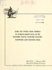 Tapa de Using the Cypress Creek formula to estimate runoff rates in the southern coastal plain and adjacent flatwoods land resource areas