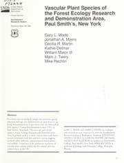 Tapa de Vascular plant species of the Forest Ecology Research and Demonstration Area, Paul Smith's, New York