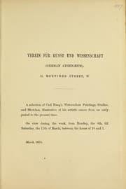 Tapa de Verein für Kunst und Wissenschaft