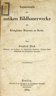 Tapa de Verzeichniss der antiken Bildhauerwerke des Königlichen Museums zu Berlin