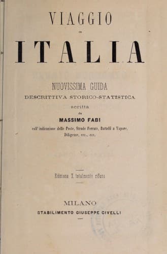 Tapa de Viaggio in Italia