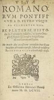 Tapa de Vitae romanorvm pontificvm a D. Petro vsqve ad Clementem VIII