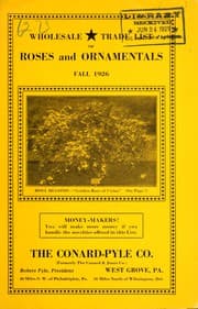 Tapa de Wholesale trade list of roses and ornamentals fall 1926