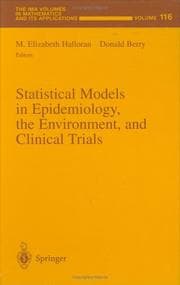 Tapa de Statistical models in epidemiology, the environment and clinical trials