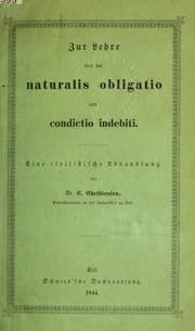 Tapa de Zur Lehre von der naturalis obligato und condictio indebiti