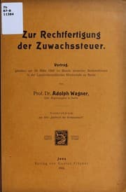 Tapa de Zur Rechtfertigung der Zuwachssteuer