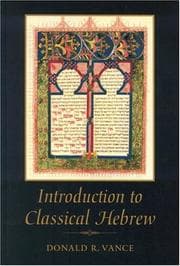 Tapa de An Introduction To Classical Hebrew