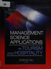 Tapa de Management science applications in tourism and hospitality
