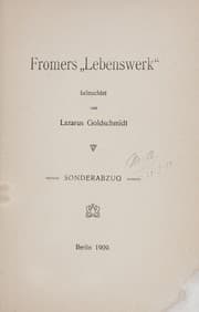Tapa de Fromers "Lebenswerk" beleuchtet