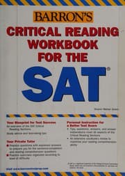 Tapa de Barron's critical reading workbook for the SAT