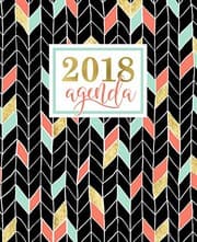 Tapa de Agenda : 2018 Agenda semana vista español : dorado, coral y verde menta
