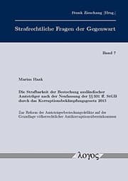 Tapa de Die Strafbarkeit Der Bestechung Auslandischer Amtstrager Nach Der Neufassung Der 331 Ff. Stgb Durch Das Korruptionsbekampfungsgesetz 2015