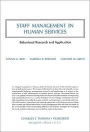 Tapa de Staff management in human services