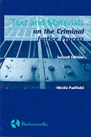 Tapa de Text and materials on the criminal justice process
