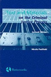 Tapa de Text and materials on the criminal justice process