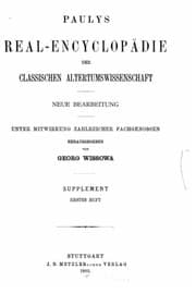 Tapa de Paulys Real-encyclop{uml}adie der classischen Altertumswissenschaft