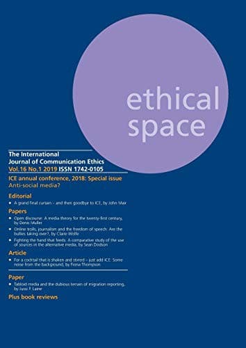 Tapa de Ethical Space Vol.16 Issue 1
