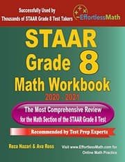 Tapa de STAAR Grade 8 Math Workbook 2020 - 2021