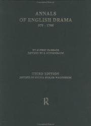 Tapa de Annals of English drama, 975-1700