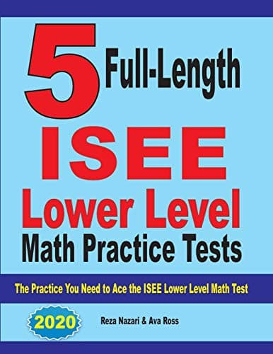Tapa de 5 Full Length ISEE Lower Level Math Practice Tests