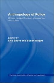 Tapa de Anthropology of Policy