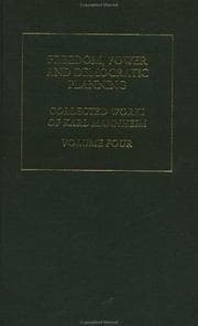 Tapa de Freedom, Power and Democratic Planning: Karl Mannheim