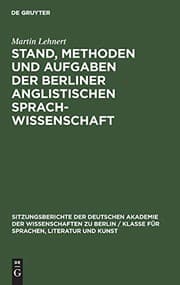 Tapa de Stand, Methoden und Aufgaben der Berliner Anglistischen Sprachwissenschaft