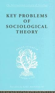 Tapa de Key Problems of Sociological Theory: International Library of Sociology A