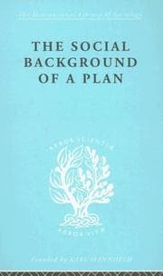 Tapa de The Social Background of a Plan: International Library of Sociology M