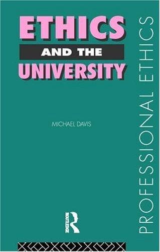 Tapa de Ethics and the university
